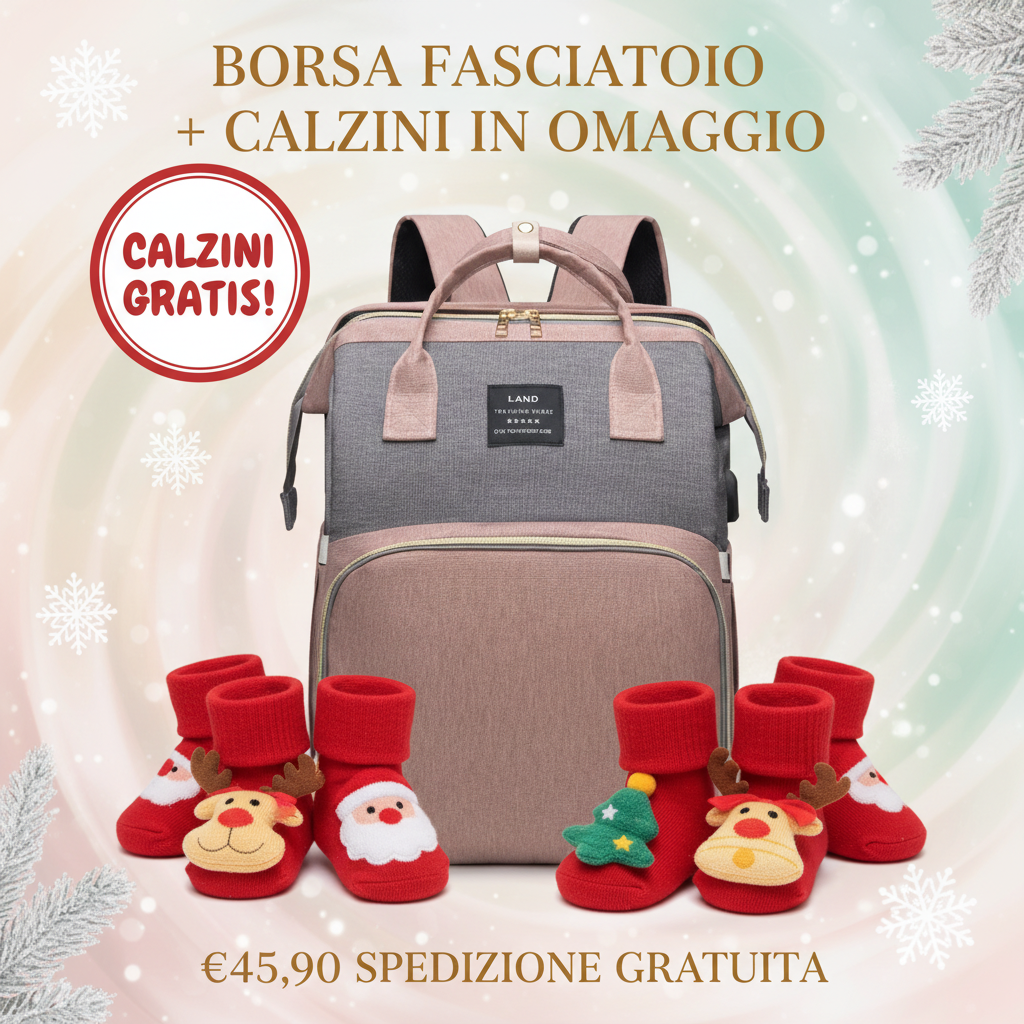 Bundle Natalizio - Borsa Fasciatoio + Calzini 3D in OMAGGIO