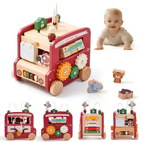 Baby Bus - 6-in-1 Montessori-Aktivitätswürfel